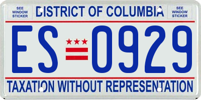 DC license plate ES0929