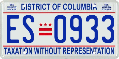 DC license plate ES0933