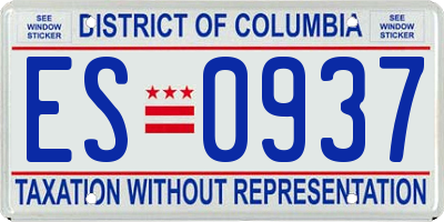 DC license plate ES0937