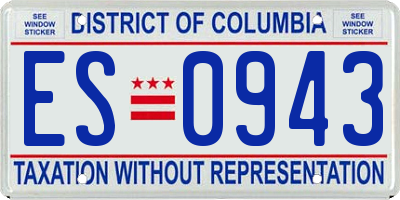 DC license plate ES0943