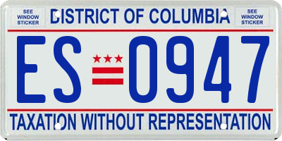 DC license plate ES0947