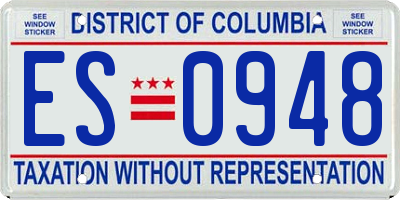 DC license plate ES0948