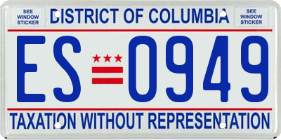 DC license plate ES0949