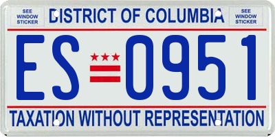 DC license plate ES0951