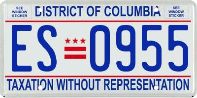 DC license plate ES0955