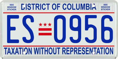DC license plate ES0956