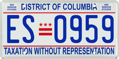 DC license plate ES0959