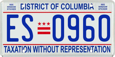 DC license plate ES0960
