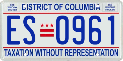 DC license plate ES0961