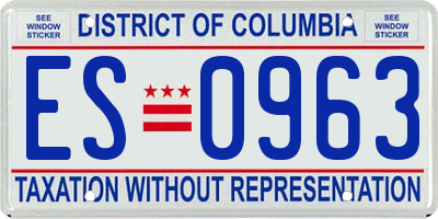 DC license plate ES0963