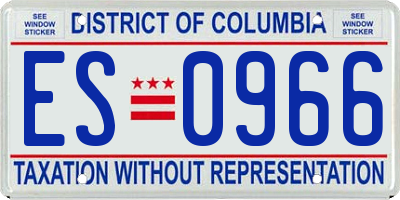 DC license plate ES0966