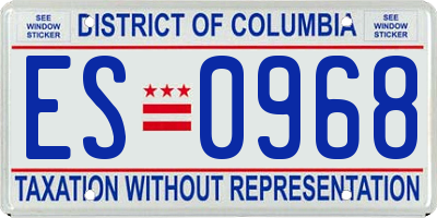 DC license plate ES0968