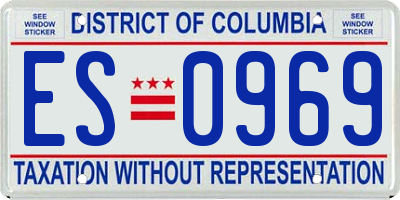 DC license plate ES0969