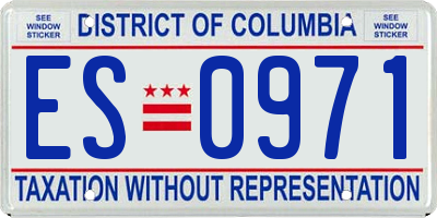 DC license plate ES0971