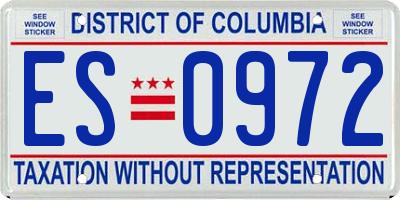 DC license plate ES0972