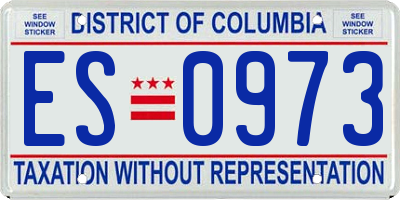 DC license plate ES0973