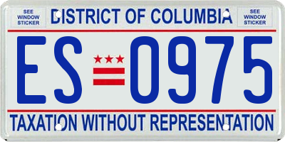 DC license plate ES0975