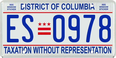 DC license plate ES0978