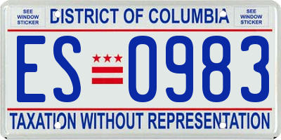 DC license plate ES0983