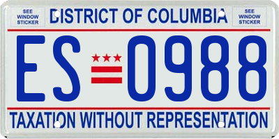 DC license plate ES0988