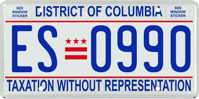 DC license plate ES0990