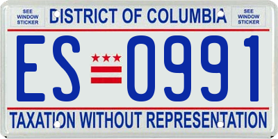 DC license plate ES0991
