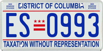 DC license plate ES0993