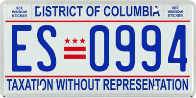 DC license plate ES0994