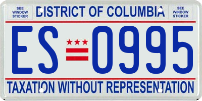 DC license plate ES0995