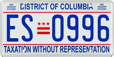 DC license plate ES0996