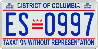 DC license plate ES0997