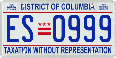 DC license plate ES0999