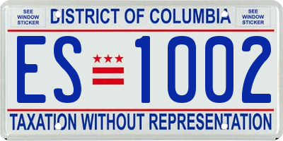 DC license plate ES1002