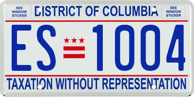 DC license plate ES1004