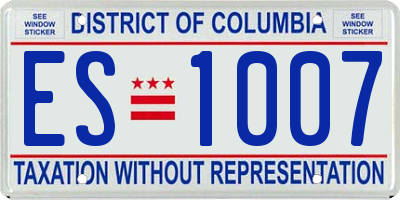 DC license plate ES1007