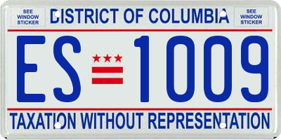 DC license plate ES1009