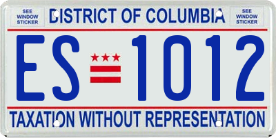 DC license plate ES1012