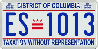 DC license plate ES1013