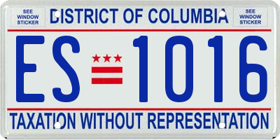 DC license plate ES1016