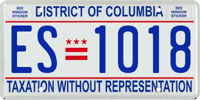 DC license plate ES1018