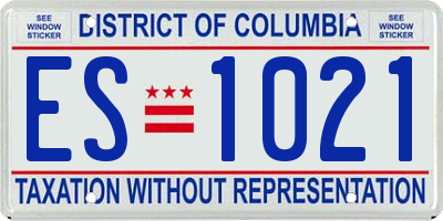 DC license plate ES1021