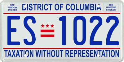 DC license plate ES1022