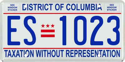 DC license plate ES1023