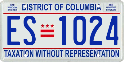 DC license plate ES1024