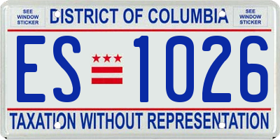 DC license plate ES1026