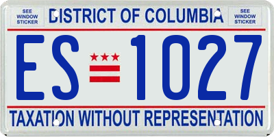 DC license plate ES1027