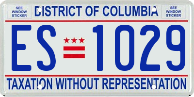 DC license plate ES1029