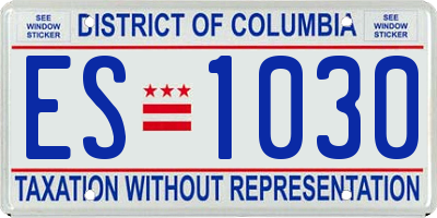 DC license plate ES1030