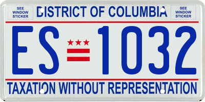DC license plate ES1032