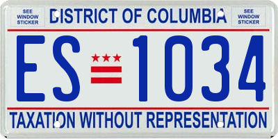 DC license plate ES1034